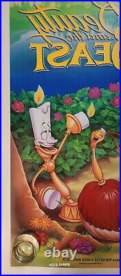 VINTAGE WALT DISNEY BEAUTY AND THE BEAST DS ORIGINAL 1991 MOVIE POSTER, Numbered