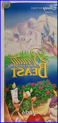 VINTAGE WALT DISNEY BEAUTY AND THE BEAST DS ORIGINAL 1991 MOVIE POSTER, Numbered