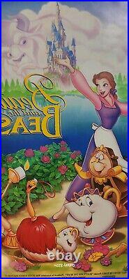 VINTAGE WALT DISNEY BEAUTY AND THE BEAST DS ORIGINAL 1991 MOVIE POSTER, Numbered