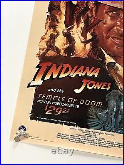 VTG 1980's indiana Jones Temple Of Doom Drew Struzan One Sheet Movie Poster MINT
