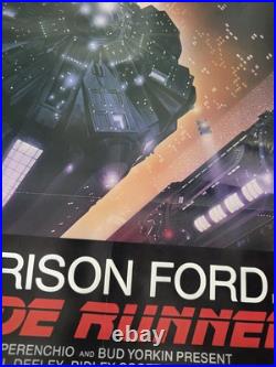 VTG 1982 Harrison Ford BLADE RUNNER Original Folded Movie Poster 27x41 RARE