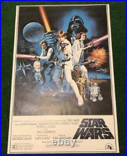 VTG 70s Star Wars Movie Promo Poster Rare Vintage Original 1977 Made In Usa