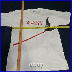 VTG American Psycho White Shirt sz Large Horror Thriller Movie Promo Poster 2005