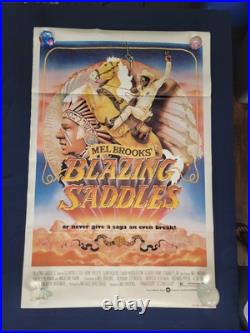 VTG BLAZING SADDLES ORIGINAL 1 SHEET MOVIE POSTER FOLDED 27 x 41 VGUC 1974