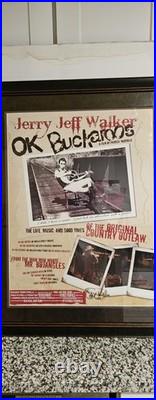 VTG Jerry Jeff Walker OK Buckaroos Autographed Movie Poster Excellent Condition