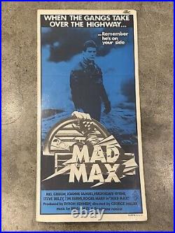 VTG ORIGINAL 1979 MAD MAX MOVIE POSTER PRINT 28x13 AUSTRALIA RELEASE RARE SHRINK