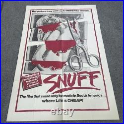 VTG Original 1976 SNUFF Horror Movie Poster 27x41 Grindhouse Exploitation Cult