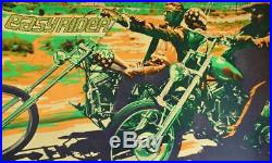 VTG Original Blacklight Poster Easy Rider Peter Fonda 1970 Psychedelic Movie
