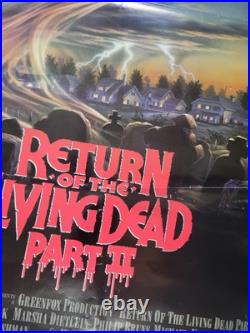 VTG Original Return Of The Living Dead Part 2 27x41 Movie Poster VGUC Horror