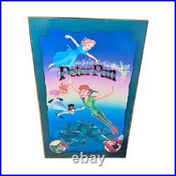 VTG Peter Pan Disney Theater Display Sign Ad Heavy Stock Poster Framed Retail
