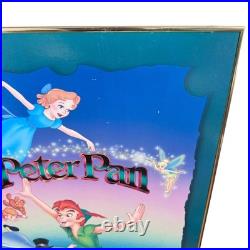 VTG Peter Pan Disney Theater Display Sign Ad Heavy Stock Poster Framed Retail
