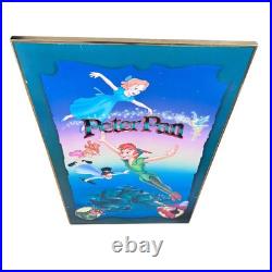 VTG Peter Pan Disney Theater Display Sign Ad Heavy Stock Poster Framed Retail