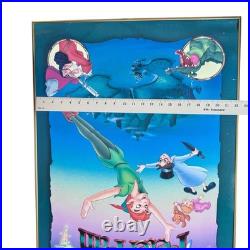 VTG Peter Pan Disney Theater Display Sign Ad Heavy Stock Poster Framed Retail