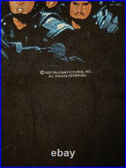 VTG RARE 1997 Starship Troopers Movie Promo Poster Shirt! Stanley Desantis! Sz L