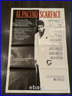 VTG Scarface 1983 One Sheet Original Movie Poster 27 41 Stone Al Pacino 