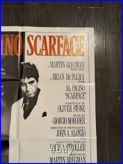 VTG Scarface 1983 One Sheet Original Movie Poster 27x41 Stone Al Pacino GRAIL