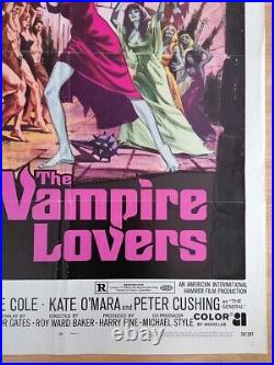 Vampire Lovers 1sh Hammer Original Vintage Movie Poster from 1970 ultra rare