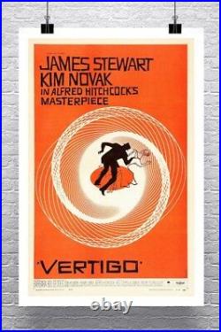 Vertigo Alfred Hitchcock Vintage Movie Poster Rolled Canvas Giclee 24x36 in