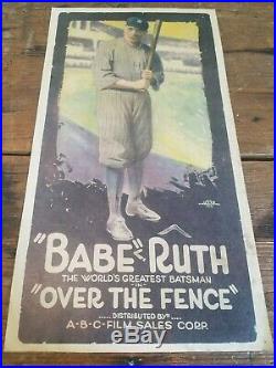 Vintage 1920s Babe Ruth Over the Fence Baseball NY Yankees Movie Poster Display