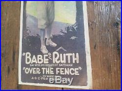 Vintage 1920s Babe Ruth Over the Fence Baseball NY Yankees Movie Poster Display