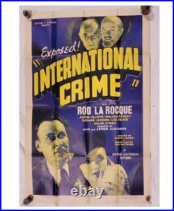 Vintage 1938 International Crime 1 Sheet Original Movie Poster 41x27 Very Rare