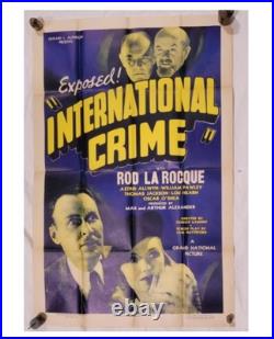 Vintage 1938 International Crime 1 Sheet Original Movie Poster 41x27 Very Rare