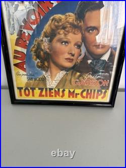 Vintage 1939 Goodbye Mr Chips Belgian Movie Poster Framed Robert Donat