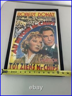 Vintage 1939 Goodbye Mr Chips Belgian Movie Poster Framed Robert Donat