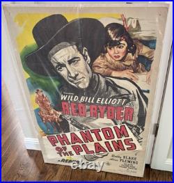 Vintage 1940s Morgan Lithograph Original Movie Poster Wild Bill Elliott