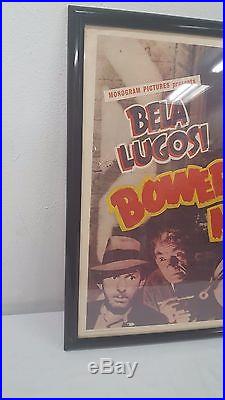 Vintage 1942 Bela Lugosi Bowery at Midnight Movie Poster Original in Frame 28X22