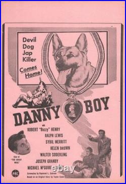 Vintage 1945 Danny Boy Movie Broadside Poster Devil Dog Killer Comes Home Sign