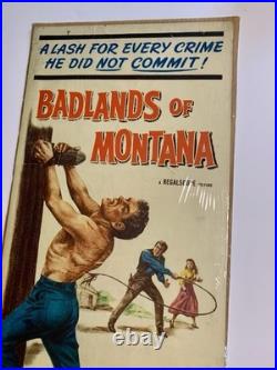 Vintage 1950 Badlands of Montana Original Movie Poster Rex Reason 36x14 Western