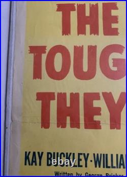 Vintage 1950 The Tougher They Come Wayne Morris Movie Poster 36x14 VG