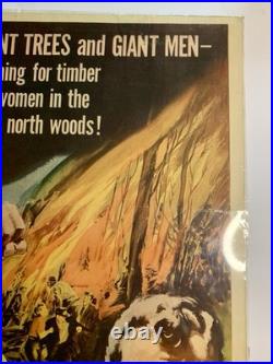 Vintage 1950 The Tougher They Come Wayne Morris Movie Poster 36x14 VG