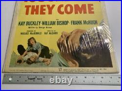 Vintage 1950 The Tougher They Come Wayne Morris Movie Poster 36x14 VG