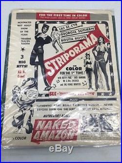 Vintage 1950's Striporama Pin-Up Burlesque Poster (Betty Page Lili St. George)