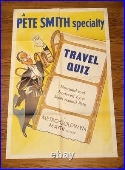 Vintage 1952 Travel Quiz Movie Poster MGM Pete Smith Specialty, Classic Cartoon