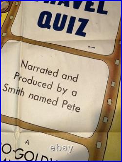 Vintage 1952 Travel Quiz Movie Poster MGM Pete Smith Specialty, Classic Cartoon