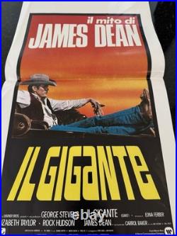 Vintage 1956 James Dean Giant Il Gigante Italian Movie Poster 39x55 Original