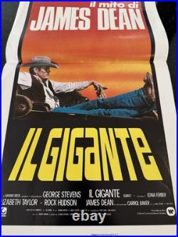 Vintage 1956 James Dean Giant Il Gigante Italian Movie Poster 39x55 Original