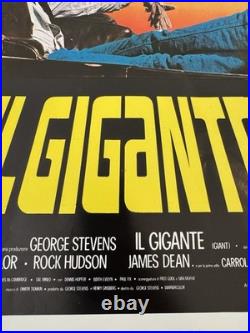 Vintage 1956 James Dean Giant Il Gigante Italian Movie Poster 39x55 Original