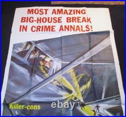 Vintage 1957 Escape From San Quentin 3-Sheet Movie Poster 3SH Desmond