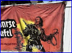 Vintage 1961 Rage Of The Buccaneers Canvas Painted Movie Poster (German)