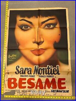 Vintage 1963 Besame Original Mexican One Sheet Movie Poster Sara Vintage 1963 Besame Original Mexican One Sheet Movie Poster Sara