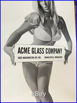 Vintage 1967 ACME Glass Co. MN Poster with Joy Harmon Cool Hand Luke Movie 68