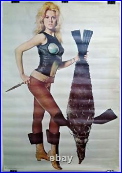 Vintage 1968 BARBARELLA Jane FONDA 42x29 Withdrawn RARE Poster FREE SHIPPING