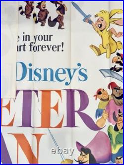 Vintage 1969 Walt Disney's Peter Pan 6 Sheet 84 x 84 Original MoviePoster 4 Pc