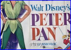 Vintage 1969 Walt Disney's Peter Pan 6 Sheet 84 x 84 Original MoviePoster 4 Pc