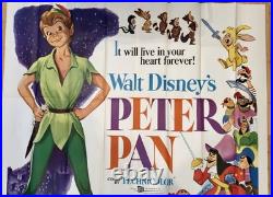 Vintage 1969 Walt Disney's Peter Pan 6 Sheet 84 x 84 Original MoviePoster 4 Pc