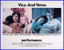 Vintage 1970 PERFORMANCE Rare Homoerotic JAGGER + FOX 28x22 Poster FREE SHIPPING